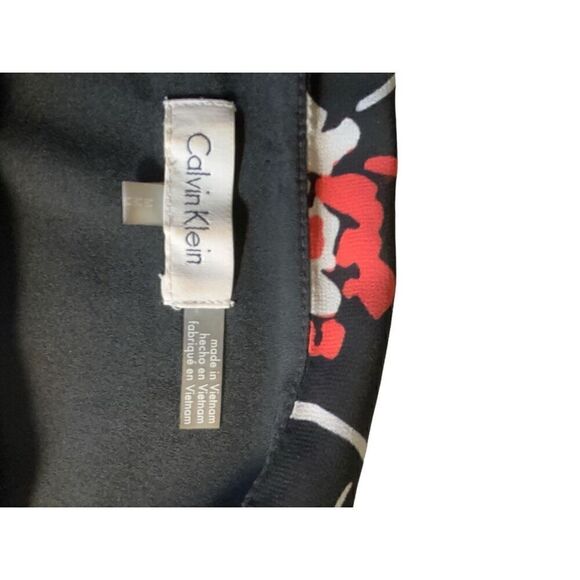 Calvin Klein Black Pink White short Sleeve Floral Top With Tank Lining - Picture 4 of 15